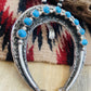 Navajo Sterling Silver & Kingman Turquoise Naja Pendant Signed