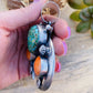 Navajo Sterling Silver, Turquoise & Orange Spiny Naja Pendant By Chimney Butte
