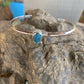 Navajo Kingman Turquoise & Sterling Silver Petite cuff Bracelet