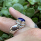 Navajo Sterling Silver Blue Lapis Ring Stamped Sterling & Signed