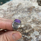 Navajo Purple Spiny Oyster & Sterling Silver Square Ring Signed & Stamped