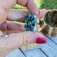 Navajo Turquoise & Sterling Silver Cluster Ring Size 6