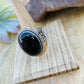 Navajo Sterling Silver & Black Onyx Ring Size 13.5 Signed