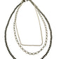 Navajo 3 Strand Sterling Silver Navajo Pearl & Chain  Necklace 16-20 Inches