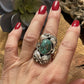 Navajo Southwest Styling Turquoise & Sterling Silver Statement Ring Size 9.5