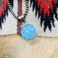 Zuni Turquoise & Sterling Silver Inlay Pendant Signed