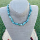 Navajo Natural Turquoise & Sterling Silver Chunky Beaded Necklace 18”