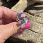 Navajo Sterling Silver Pink/ Purple Opal Adjustable 4 Stone Ring