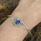 Sterling Silver Blue Lapis Intricate Bracelet Signed