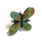Sterling Silver & Royston Turquoise Petal Ring Size 8. Signed
