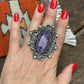 Navajo Charoite & Sterling Silver Size 8 Fancy Swirl Ring