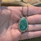 Navajo Sterling Silver And Morenci Turquoise Stone Southwest Necklace Signed