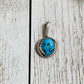 Navajo Handmade Kingman Turquoise & Sterling Silver Mini Pendant