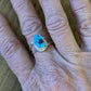 Navajo Kingmen Turquoise & Sterling Silver Double Band Ring