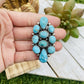 Navajo Turquoise & Sterling Silver Cluster Adjustable Ring