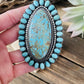 Navajo Number 8 Turquoise & Sterling Silver Statement Ring Size 10 Signed