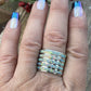 Navajo Sterling Silver Iridescent Opal Stacked Ring