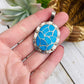 Vintage Zuni Turquoise & Sterling Silver Inlay Pendant Signed