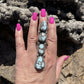 Navajo Golden Hills Turquoise & Sterling Silver Ring Sz 6.5 Signed Bobby John