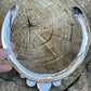 Navajo Sterling Silver  White Buffalo 5 Stone Choker Necklace Signed
