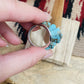 Navajo Turquoise & Sterling Silver High Rise Inlay Ring