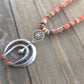Navajo Sterling Silver & Spiny Oyster Naja Necklace Signed