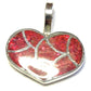 Zuni Iridescent Red Opal & Sterling Silver Heart Pendant