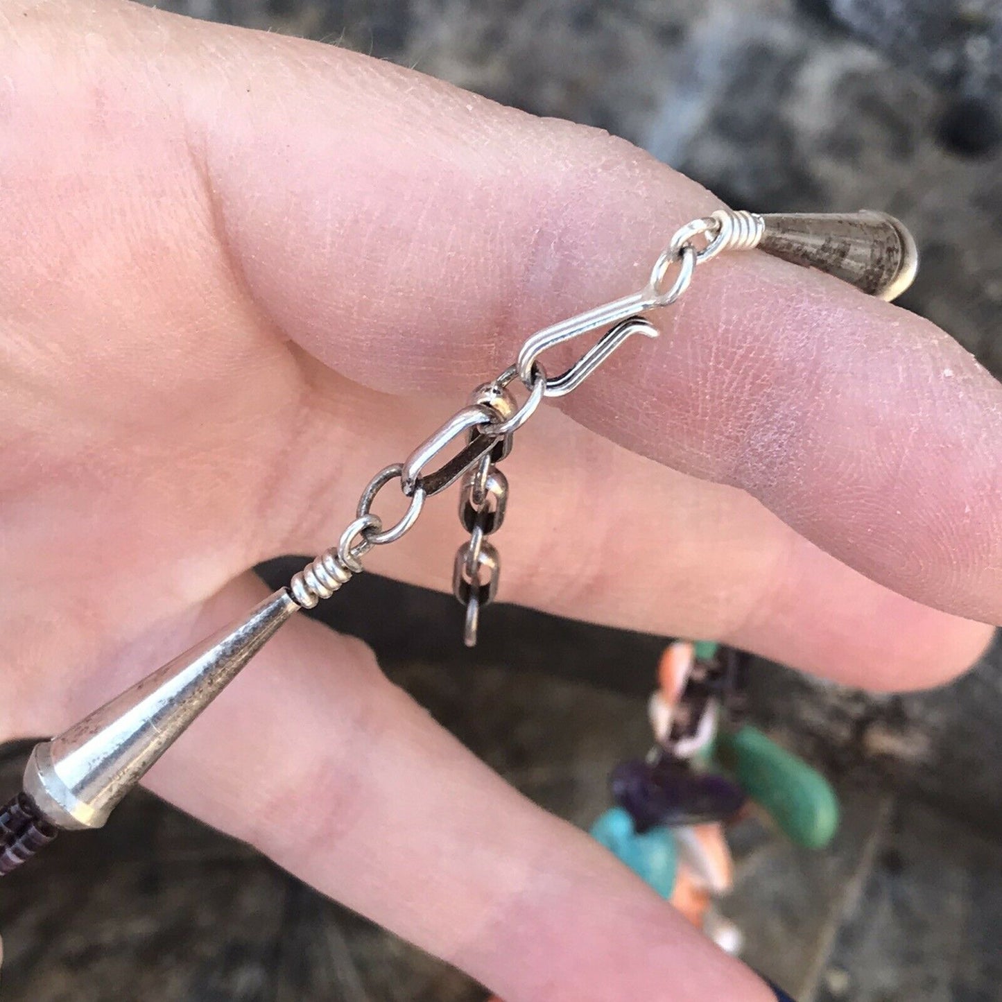 Navajo Multi Stone & Sterling Silver Beaded Necklace