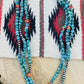 Navajo Turquoise, Spiny & Sterling Silver Beaded 60 Inch Necklace
