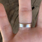 Navajo Natural Coral Sterling Silver Braided Edge Band Ring Stamped Sterling