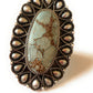 Navajo Golden Hills Turquoise & Sterling Silver Ring Size 7.5 Signed