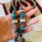 Navajo Turquoise & Sterling Silver Pearl Beaded Jacla Necklace