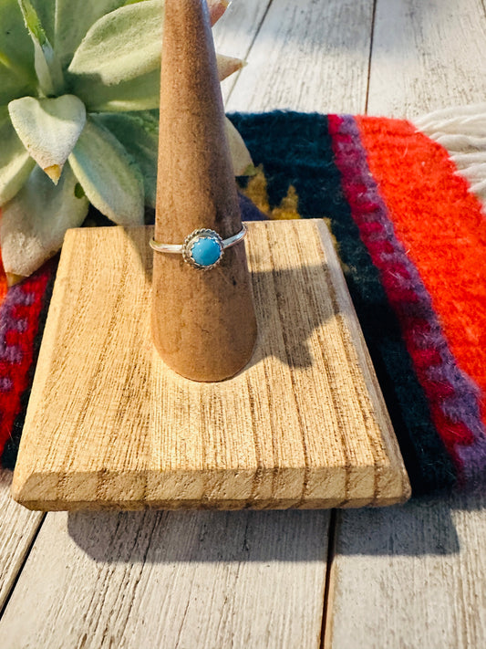 Navajo Turquoise & Sterling Silver Stacker Ring