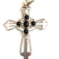 Navajo Onyx & Sterling Silver Cross Pendant Signed
