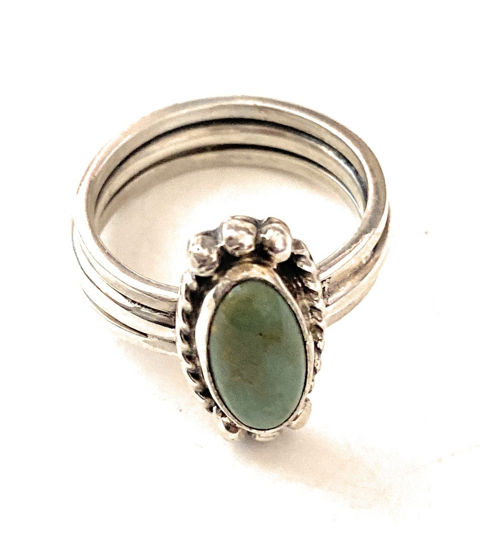 Navajo Royston Turquoise & Sterling Silver Ring Size 5.5