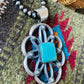 Navajo Sterling Silver & Turquoise Pendant By Chimney Butte