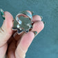 NFR COLLECTION Handmade Golden Hills Turquoise, CZ & Sterling Silver Adjustable Ring Signed Nizhoni