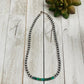 Navajo Turquoise & Sterling Silver Beaded Necklace 18”