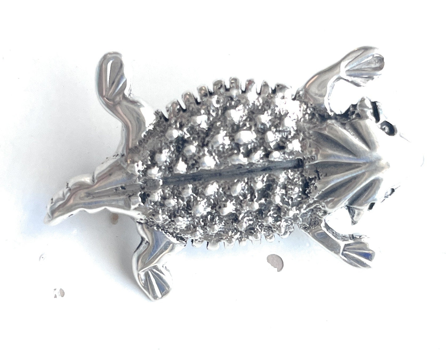 Navajo Sterling Silver Horny Toad Pendant Pin Signed