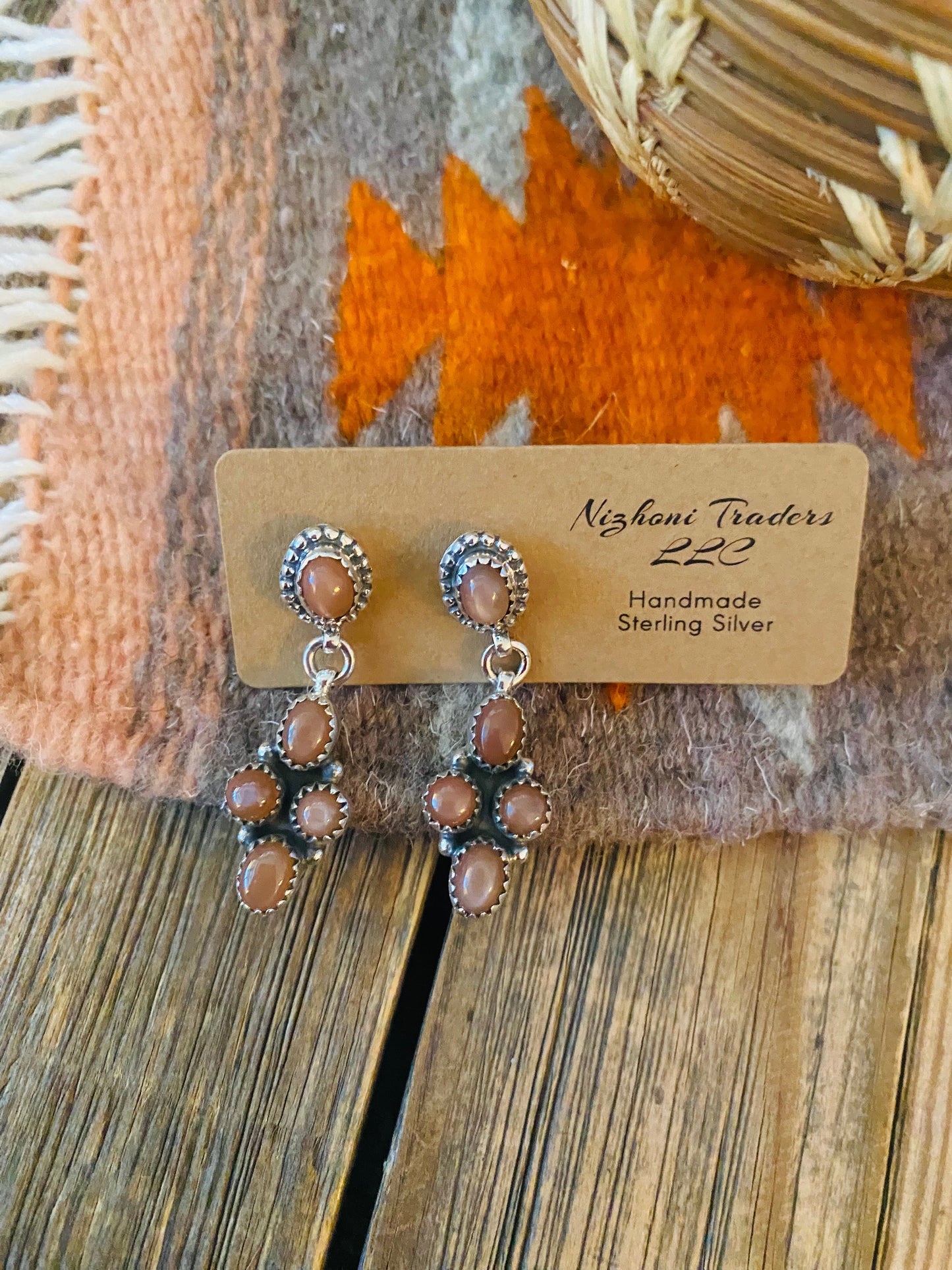 Handmade Mother of Pearl & Sterling Silver Dangle Earrings