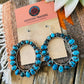 Navajo Sterling Silver & Kingman Web Turquoise Dangle Earrings