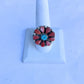 Navajo Sterling Silver And Red Spiny Ring Size 10