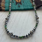Navajo Sterling Silver & Turquoise Beaded Necklace 20”