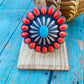 Navajo Red Spiny, Turquoise & Sterling Silver Adjustable Ring
