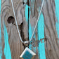 Turquoise Sterling Silver Square Pendant