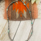 Handmade Sterling Silver & Turquoise Beaded Necklace 18”