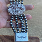 Sterling Silver & Wild Horse  Navajo Pearl Bracelet Signed