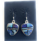 Navajo Blue Opal Web & Sterling Silver Dangle Earrings Signed