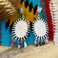 Zuni Sterling Silver & Turquoise Cluster Dangle Earrings