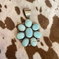 Navajo Golden Hills Turquoise & Sterling Silver Pendant Signed